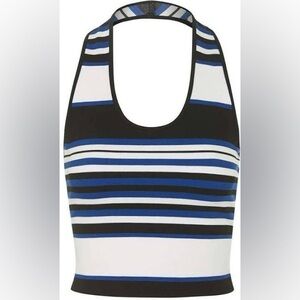 Topshop Halter-Neck Stripped Top